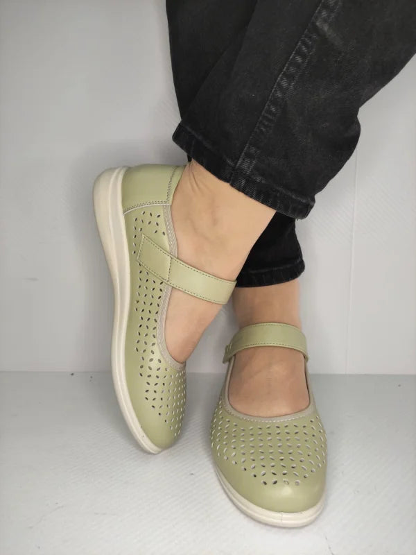 PANTOFI PERFORATI DAMA KARISMA 60020C B1-N OLIVE - imagine 4