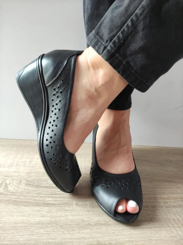 PANTOFI CASUAL PERFORATI DAMA NICOLIS 56293 NEGRI - imagine 3