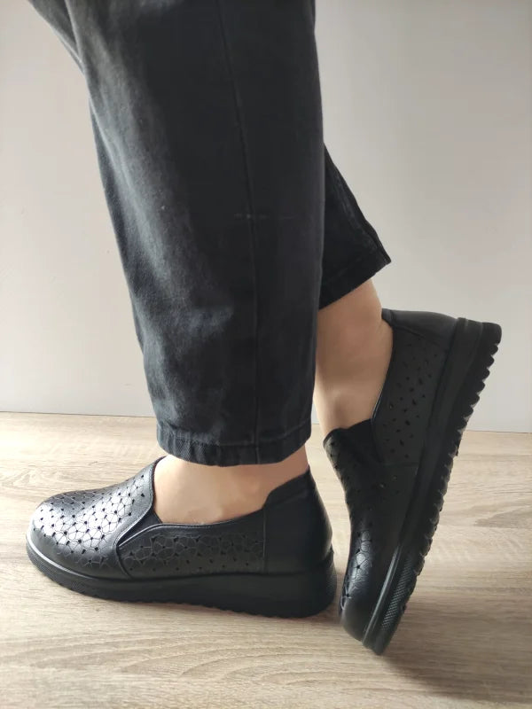 PANTOFI CASUAL PERFORATI DAMA PASS 460006A 01-N NEGRI - imagine 5