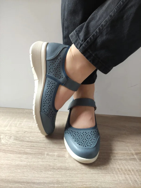 PANTOFI CASUAL PERFORATI DAMA PASS 860022B 51-N ALBASTRI DENIM - imagine 5