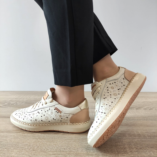 PANTOFI PERFORATI DAMA PIKOLINOS W6B-6515C1 BEJ NATA