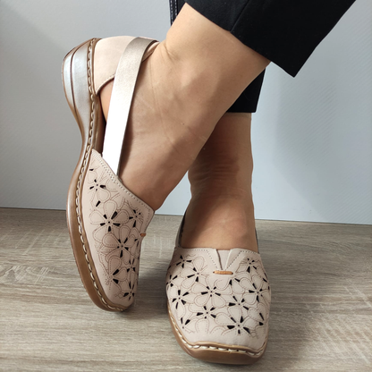 PANTOFI CASUAL PERFORATI DAMA RIEKER 41356-60 BEJ