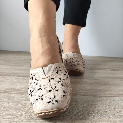 PANTOFI CASUAL PERFORATI DAMA RIEKER 41356-60 BEJ