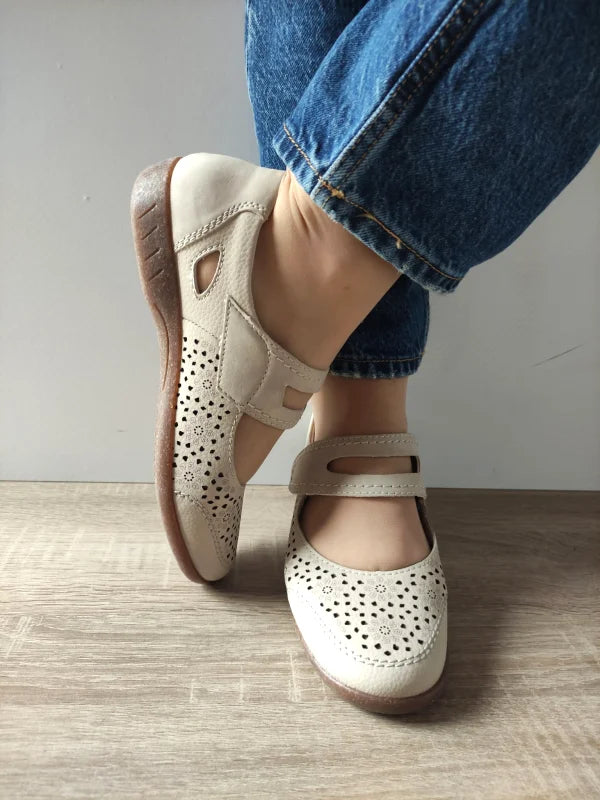 PANTOFI CASUAL PERFORATI DAMA RIEKER 47675-60 BEJ - imagine 4