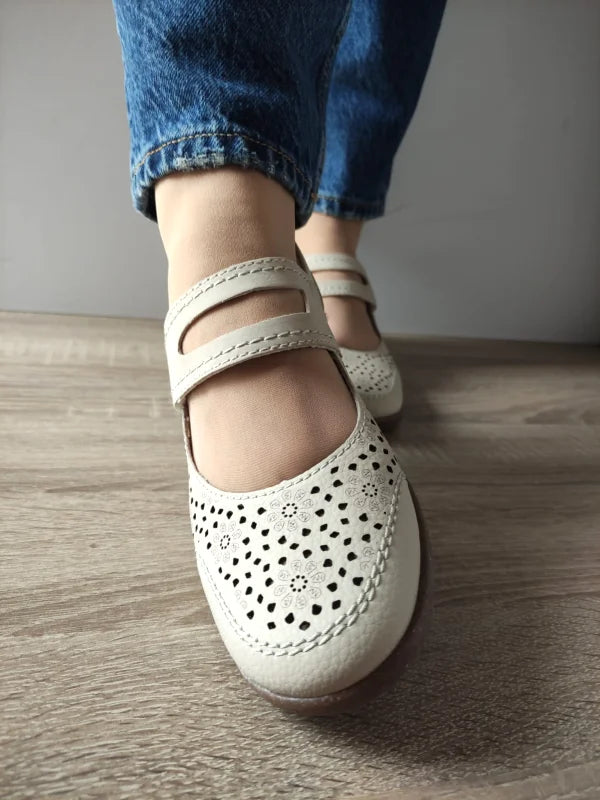 PANTOFI CASUAL PERFORATI DAMA RIEKER 47675-60 BEJ - imagine 5