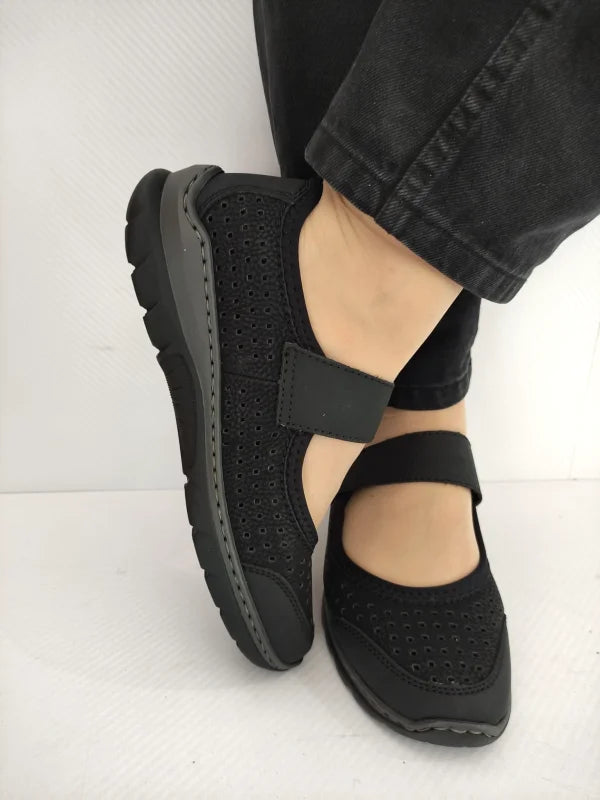 PANTOFI PERFORATI DAMA RIEKER L32B5-00 NEGRI - imagine 3