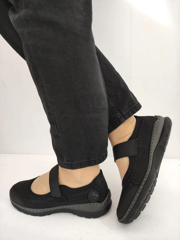 PANTOFI PERFORATI DAMA RIEKER L32B5-00 NEGRI - imagine 4