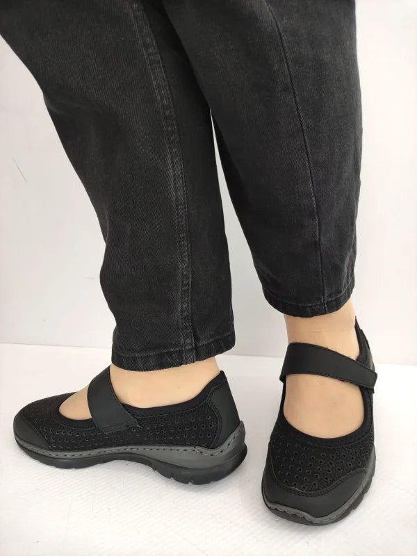 PANTOFI PERFORATI DAMA RIEKER L32B5-00 NEGRI - imagine 2