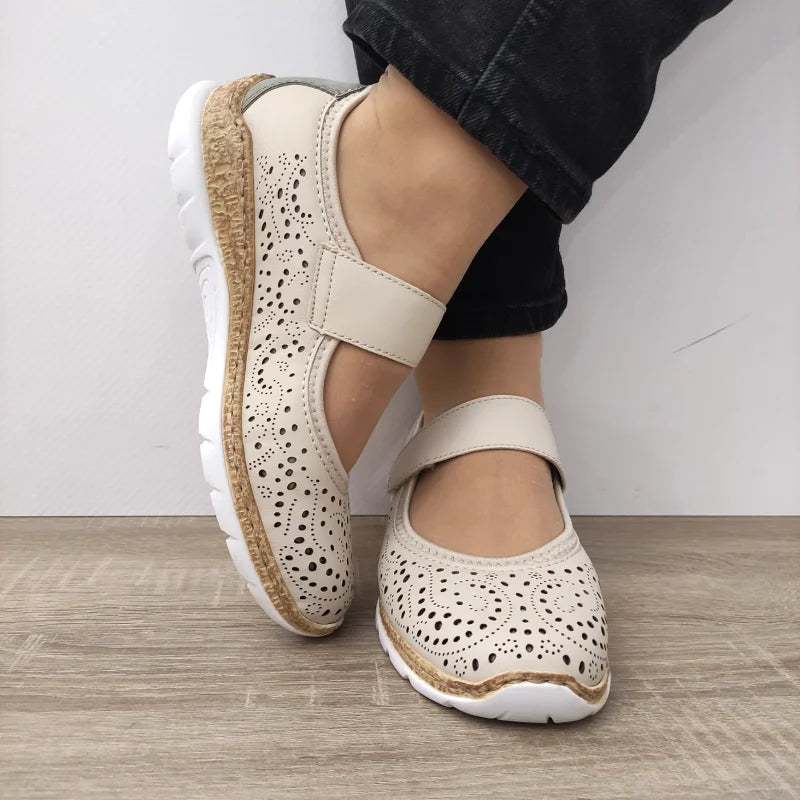 PANTOFI PERFORATI DAMA RIEKER N4299-60 BEJ - imagine 5