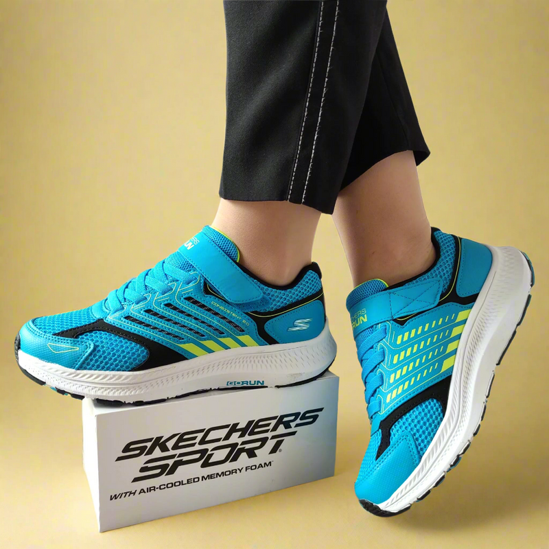 PANTOFI SPORT COPII / ADOLESCENTI SKECHERS 405043 TQBK TURCOAZ - imagine 2