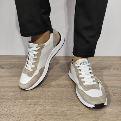 PANTOFI SPORT BARBATI FRANCO GERARDO A11203 ALBI + BEJ