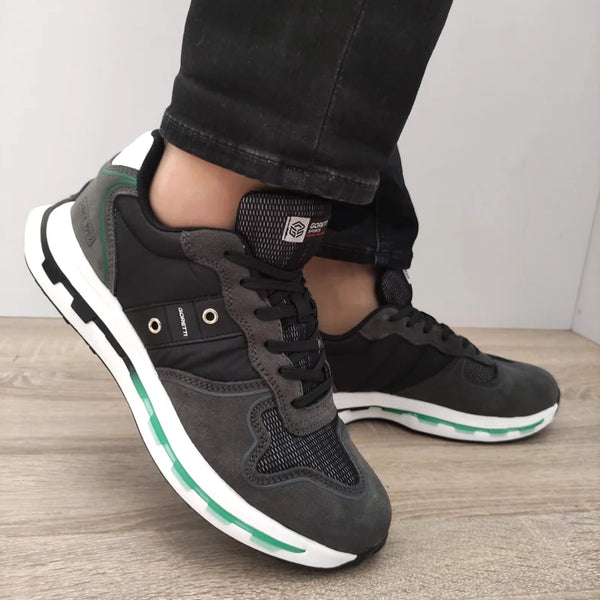 PANTOFI SPORT BARBATI GORETTI 30160 NEGRI CU GRI - imagine 4