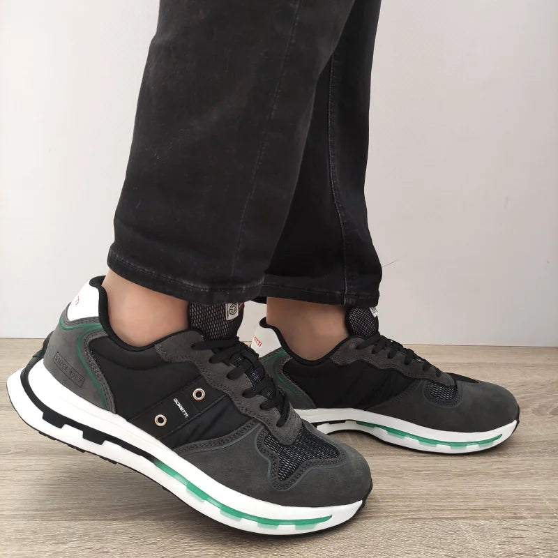 PANTOFI SPORT BARBATI GORETTI 30160 NEGRI CU GRI - imagine 2
