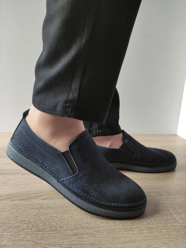 PANTOFI CASUAL PERFORATI BARBATI GORETTI B69-320 BLEUMARIN
