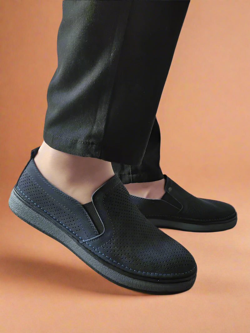 PANTOFI CASUAL PERFORATI BARBATI GORETTI B69-320 BLEUMARIN - imagine 2