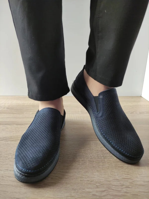 PANTOFI CASUAL PERFORATI BARBATI GORETTI B69-320 BLEUMARIN