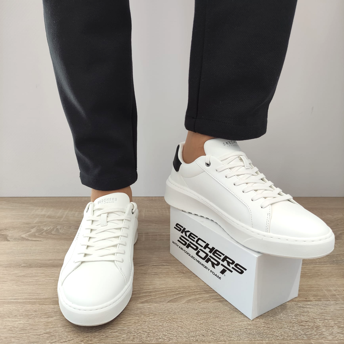 PANTOFI SPORT BARBATI SKECHERS 183175 WHT - imagine 6