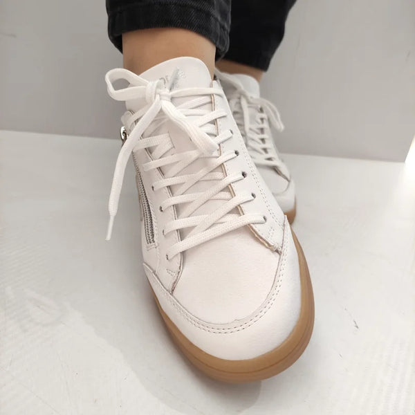 PANTOFI SPORT DAMA REMONTE D2C02-80 ALBI CU ARGINTIU - imagine 5