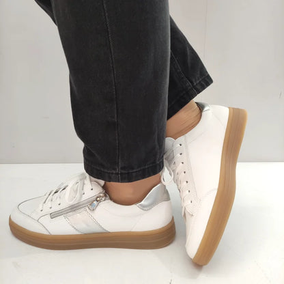 PANTOFI SPORT DAMA REMONTE D2C02-80 ALBI CU ARGINTIU