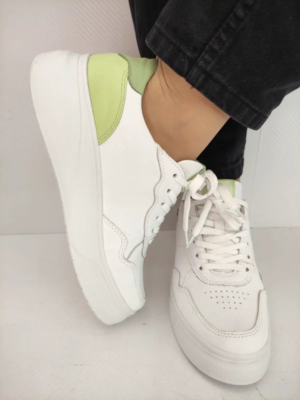 PANTOFI SPORT DAMA RIEKER W2300-80 ALBI CU VERNIL - imagine 4