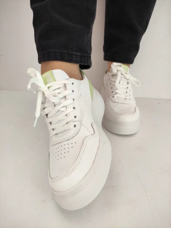 PANTOFI SPORT DAMA RIEKER W2300-80 ALBI CU VERNIL - imagine 5