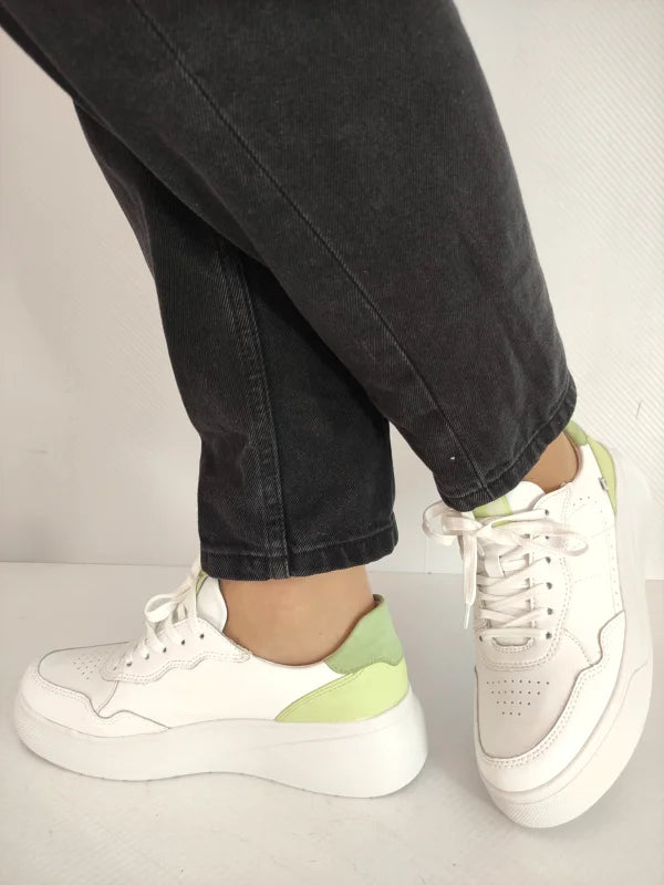 PANTOFI SPORT DAMA RIEKER W2300-80 ALBI CU VERNIL - imagine 3