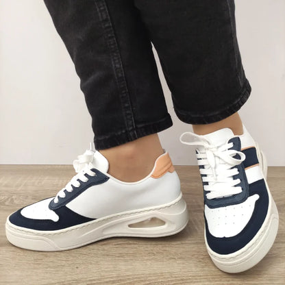PANTOFI SPORT RIEKER N6410-80 ALBI CU BLEUMARIN