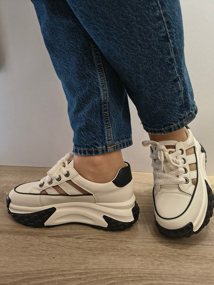 PANTOFI CASUAL DAMA FRANCO GERARDO 9071-1 WHITE SPRE CREM