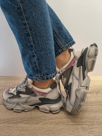 PANTOFI SPORT DAMA FRANCO GERARDO HY5798 LIGHT GREY CU ROZ
