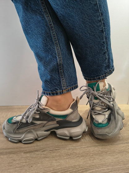 PANTOFI SPORT DAMA FRANCO GERARDO HY 5798 GREY CU LIGHT GREEN
