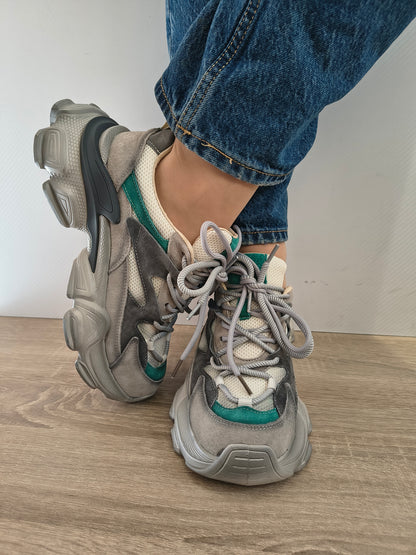 PANTOFI SPORT DAMA FRANCO GERARDO HY 5798 GREY CU LIGHT GREEN