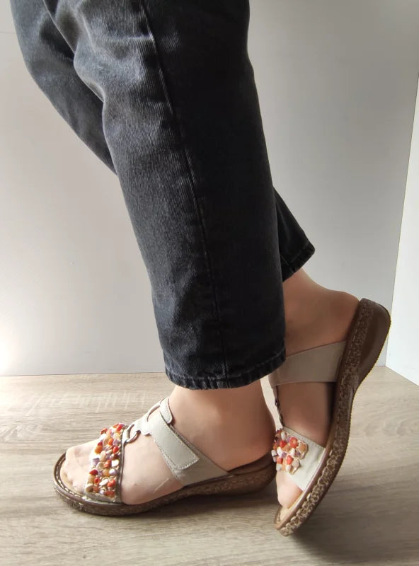 SABOTI CASUAL DAMA RIEKER 62815-62 BEJ - imagine 3