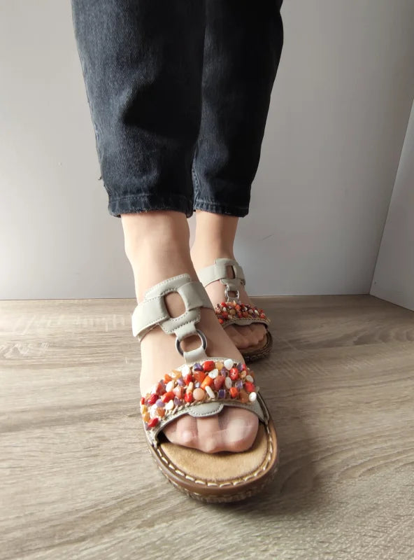 SABOTI CASUAL DAMA RIEKER 62815-62 BEJ - imagine 4