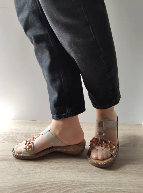 SABOTI CASUAL DAMA RIEKER 62815-62 BEJ - imagine 2