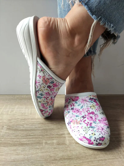 SABOTI MEDICALI DAMA COMODA 10 FIORI LAVANDA FLORAL FUCSIA