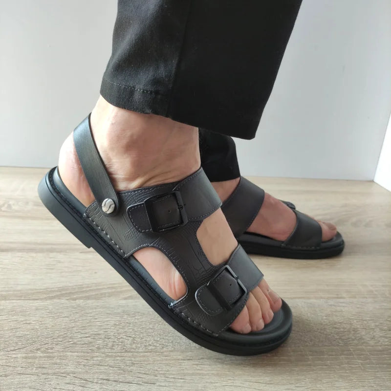 SANDALE BARBATI MELS S12117 GRI - imagine 4