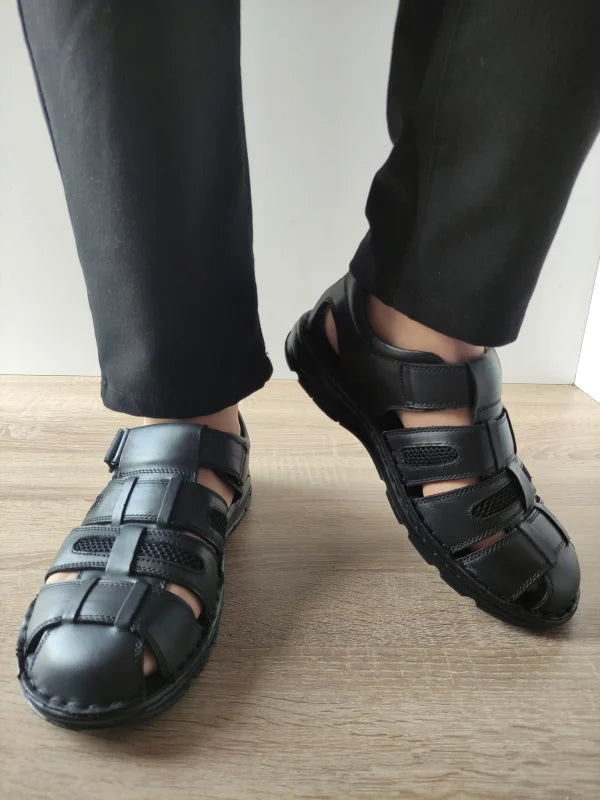 SANDALE CASUAL BARBATI MELS 23061 NEGRE - imagine 5
