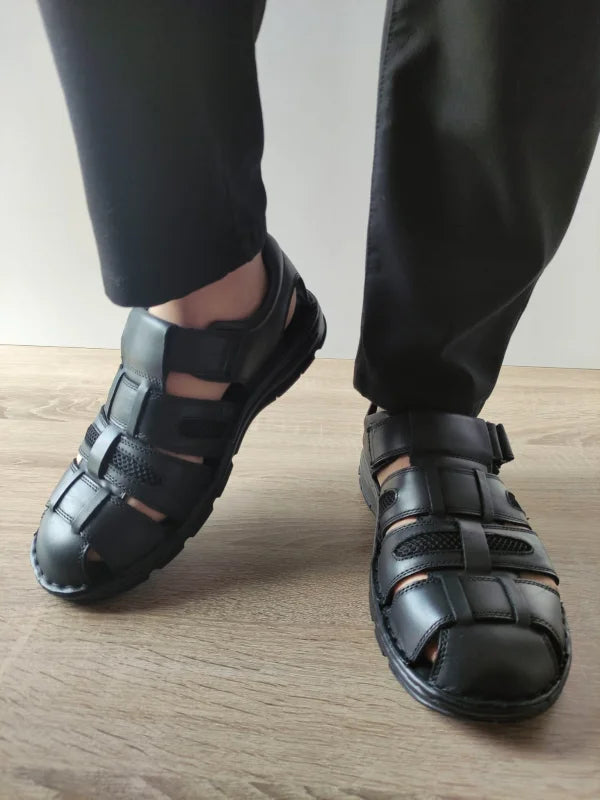 SANDALE CASUAL BARBATI MELS 23061 NEGRE - imagine 3