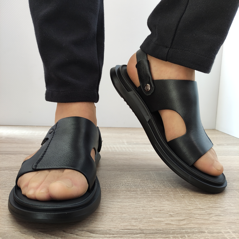 SANDALE CASUAL BARBATI MELS 6053 NEGRE - imagine 3