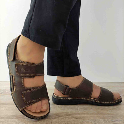 SANDALE CASUAL BARBATI RIEKER 25558-25 MARO