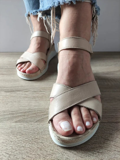 SANDALE CASUAL DAMA BIO FLEX 05-6100 BEJ