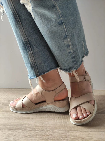 SANDALE CASUAL DAMA BIO FLEX 05-6100 BEJ