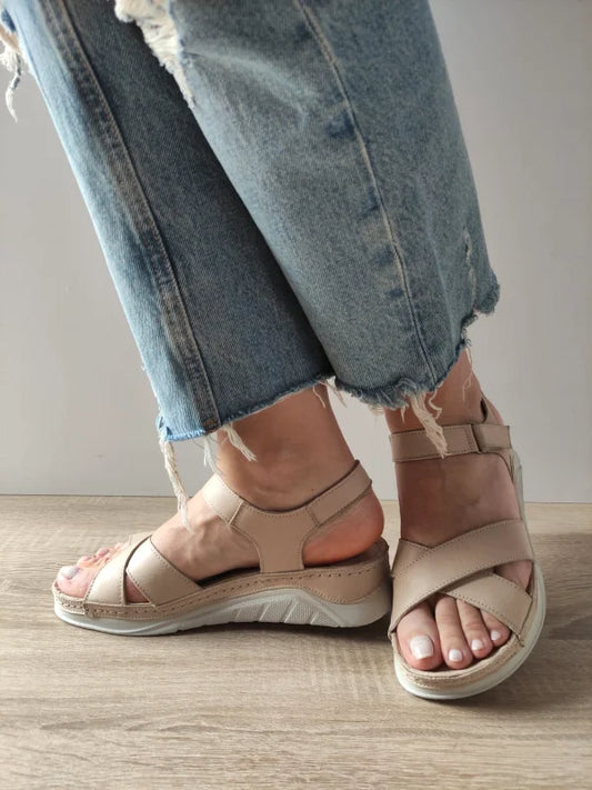 SANDALE CASUAL DAMA BIO FLEX 05-6100 BEJ