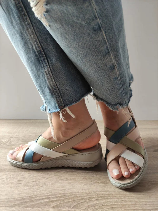 SANDALE CASUAL DAMA BIO FLEX 17-1013 BEJ + COLOR