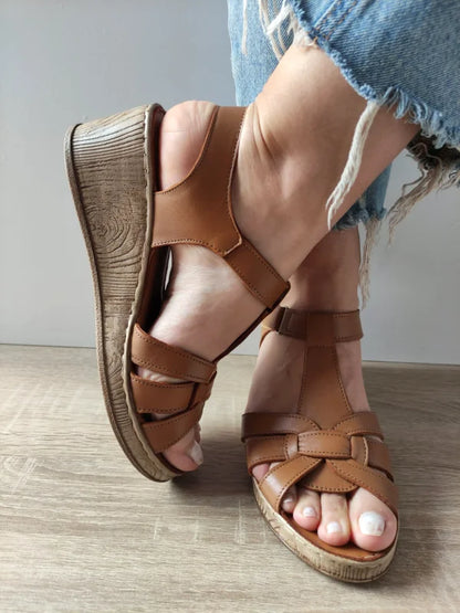 SANDALE CASUAL DAMA BIO FLEX 22-05 MARO TABAC