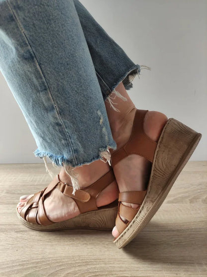 SANDALE CASUAL DAMA BIO FLEX 22-05 MARO TABAC