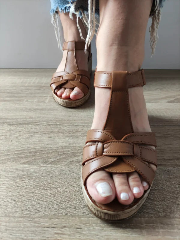 SANDALE CASUAL DAMA BIO FLEX 22-05 MARO TABAC