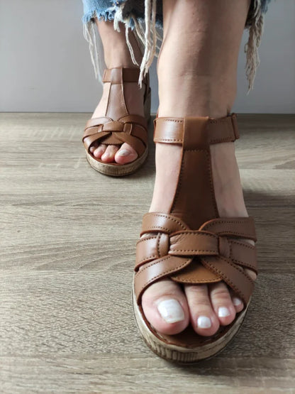 SANDALE CASUAL DAMA BIO FLEX 22-05 MARO TABAC