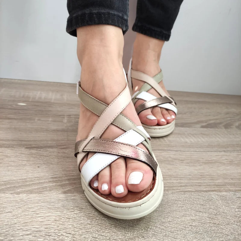 SANDALE CASUAL DAMA BIO FLEX FR-402 ALBE + COMB