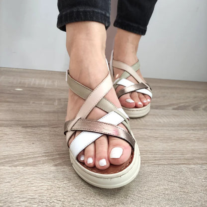 SANDALE CASUAL DAMA BIO FLEX FR-402 ALBE + COMB